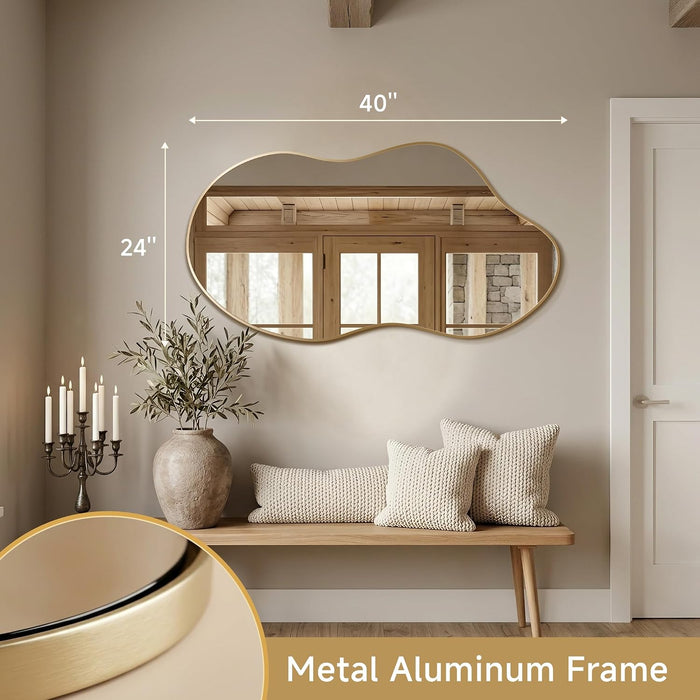 24"X40" Wall Mirror Irregular Mirror for Bathroom Bedroom & Entryway
