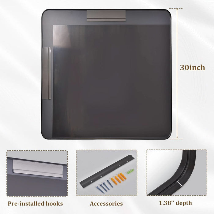ThirtyByThirtyInches Black Vanity Mirror Aluminum Frame