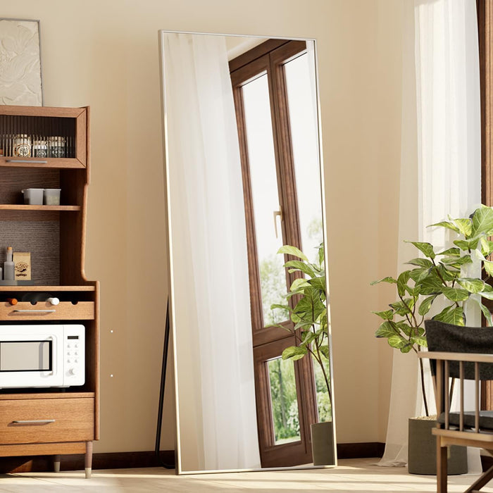 Full Length Mirror with Stand, 56"X21" Floor Mirror, Silver