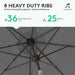 10 Ft Outdoor Patio Umbrella W/Tilt and Crank, Gray