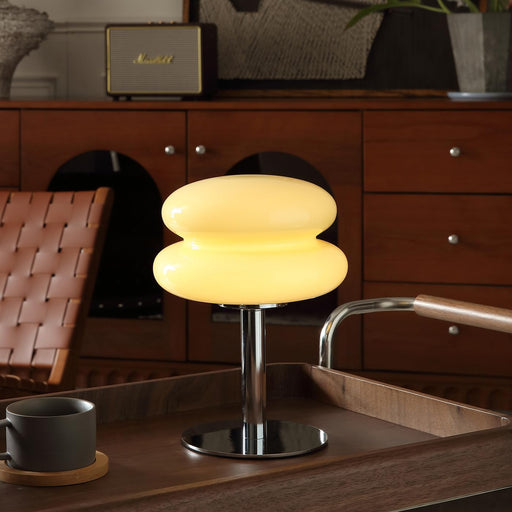 Cream Eggshaped Mushroom Table Lamp Dimmable Glass