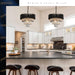 Dimmable ThreeTier Crystal Chandelier Black Gold SixteenInch