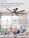 72 Inch Large Ceiling Fans with Lights and Remote, Indoor/Outdoor Black Modern Ceiling Fan for Kitchen Living Room Patio, 6 Speed Reversible Quiet DC Motor, 3 CCT, Dual Finish 8 Blades