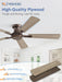 52Inch Brown Flush Mount Ceiling Fan RemoteDCMotor