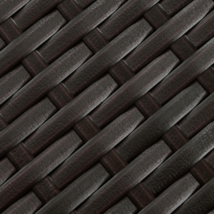 5-Piece Patio Furniture Set, Outdoor Rattan 4 Dining Chairs & Tempered Glass Table with Umbrella Hole, for Garden Backyard Deck Balcony, Brown/Beige