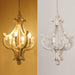 Farmhouse Chandelier, 4-Light French Country White Chandelier