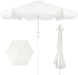9Ft Fringe Market Patio Umbrella – Outdoor Boho Tassel Sunshade for Table, Pool, Deck, Backyard – UPF50+, Easy Tilt, Heavy Duty Steel Pole & Ribs - White