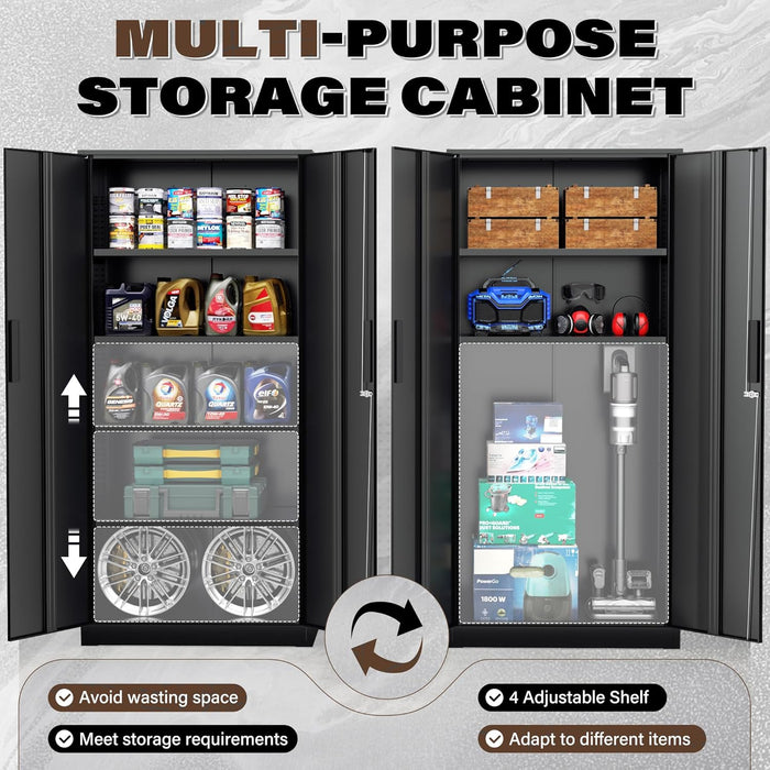72 Inches HeavyDuty Metal Storage Lockable Cabinet
