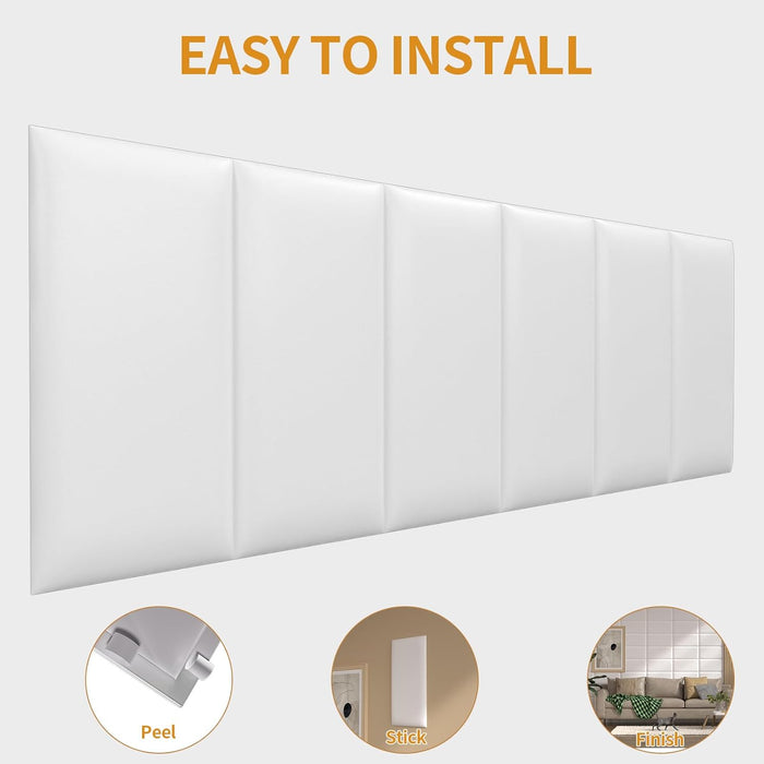 Headboards Wall Panel for Full, Queen and King - Self-Adhesive 3D Upholstered Panel for Bedroom/Living Room (12 Pieces 9.84 in X 23.6 In)
