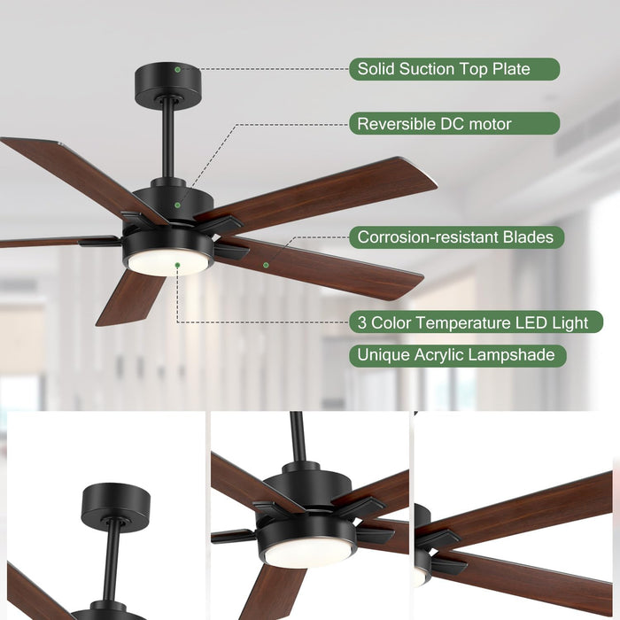 52Inch IndustrialGrade LED Ceiling Fan Remote Control