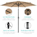 10Ft Outdoor Steel Market Patio Umbrella W/ Crank, Tilt Push Button, 6 Ribs - Tan