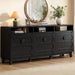 71" Sideboard Buffet Cabinet with Open Storage Shelf & Arched Doors