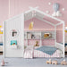 Full Size White Wooden House Bed Frame With Storage