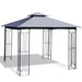 10 X 10 Feet L-Shaped Patio Canopy Gazebo Outdoor 2-Tier Steel Tent