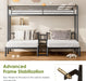 AllSteelFrame Triple Bunk Bed TwinXL Guardrails Durable