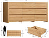 63" Dresser for Bedroom with 9 Drawers, Modern Dressers & Chests of Drawers with Metal Handles, Wooden Dresser TV Stand, Bedroom Dressers, for Bedroom, Hallway, Natural