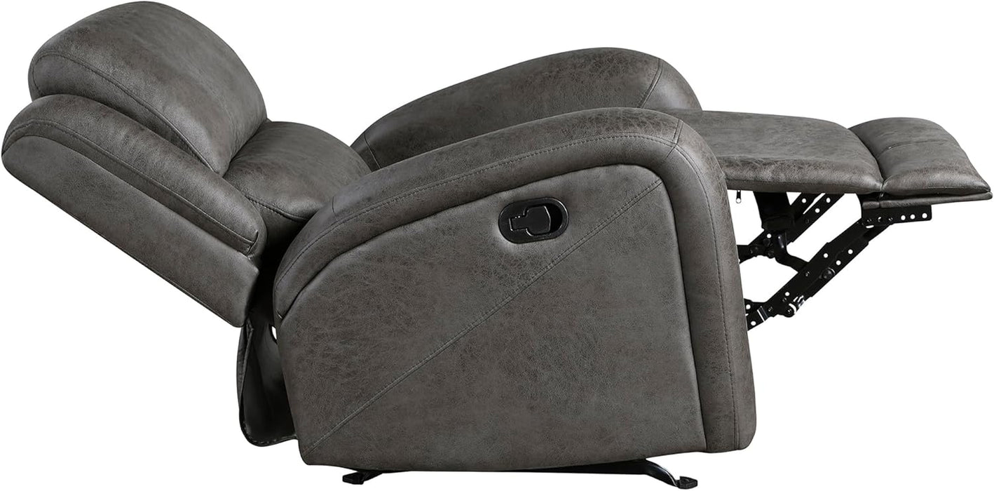 Rocker Recliner Chair, Reclining Rocking Chair, Home Theater Reclining Seat, Manual Recliner Seat for Living Room, Nursery, Bedroom, Office, Apartment, Grey