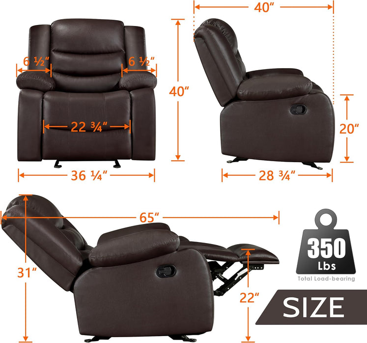 Oversized Rocker Recliner Chair with Armrests