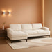 U-Shape Sectional Sofa Couch 111" Modern 4-Seat Sofa with Chaises Corduroy Fabric Upholstered Covertible Couch with Wood Grain Legs for Living Room, Reception Room, Apartment, Beige