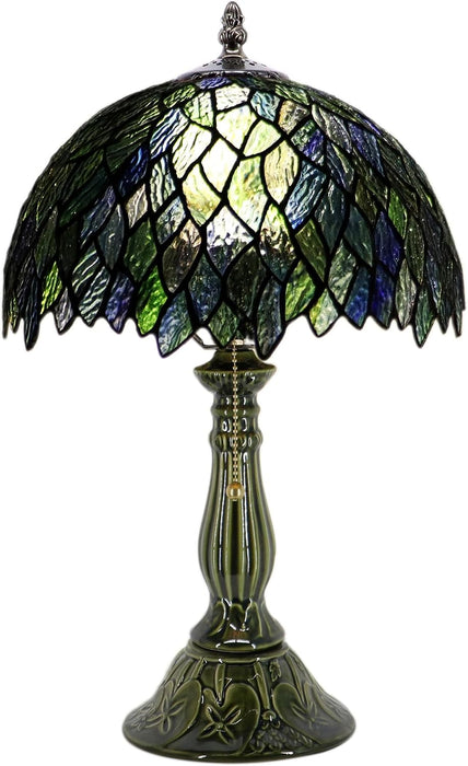 Tiffany Style Stained Glass Table Lamp 18.5 Inch - Multicolor Leaf