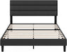 Piper Upholstered Platform Bed with Paneled Headboard, Queen