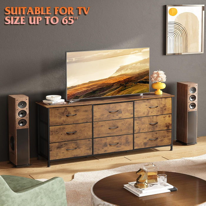 FiftyFourInch Rustic Brown Dresser TV Console Cabinet