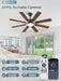 52 Inch Ceiling Fan with Light and Remote, 8 Blades Ceiling Fans with 20W LED Light, Quiet DC Motor, 6 Speeds, Stepless Color Temperature Change & Dimmable, for Bedroom Living Room, Black