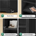 80.9 in Tall Arched Bookcase, Vintage 6-Tier Black Bookshelf with Classic Roman Column Design & Open Shelves for Living Room, Kitchen, Black