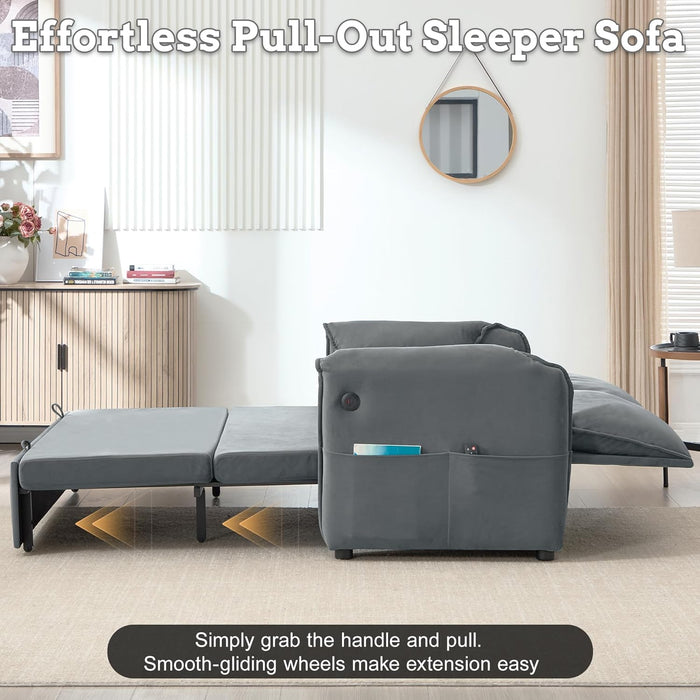 SixtyThreeInch Pullout Velvet SofaBed PremiumEdition