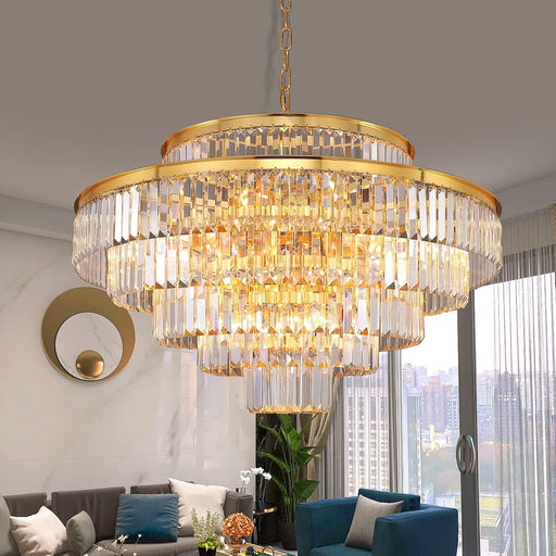 31-Inch Matte Elegant Gold Chandelier Pendant Lighting