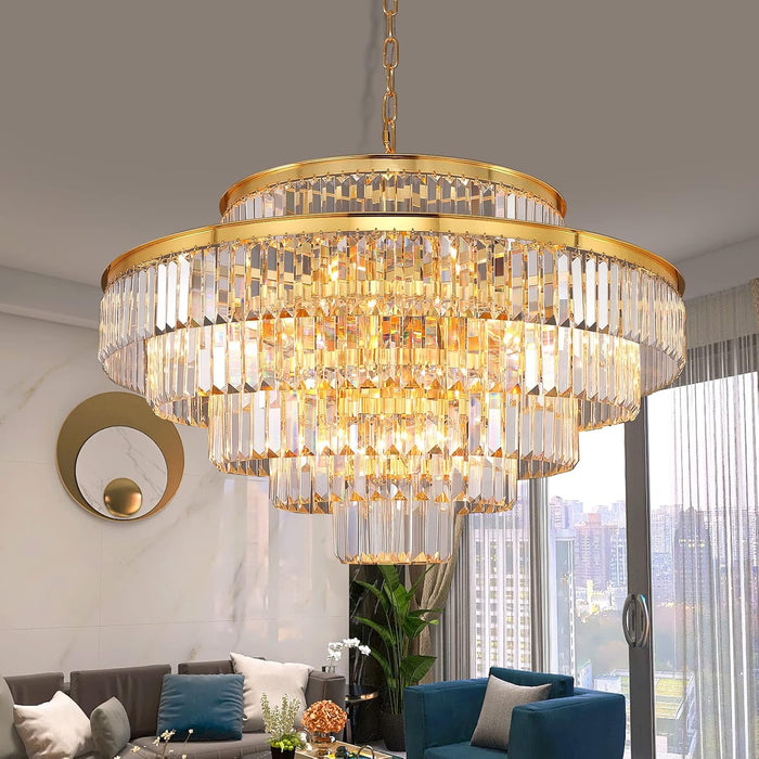 31-Inch Matte Elegant Gold Chandelier Pendant Lighting