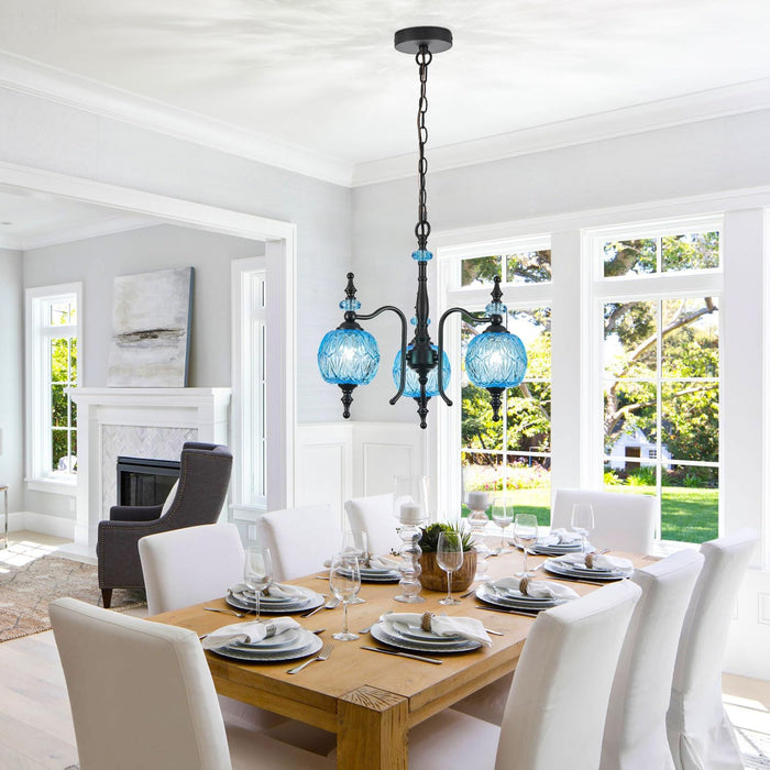 Cerulean Vintage Three Light Pendant Ceiling Fixture