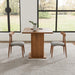 Small Square Dining Table for 2-4, 31.5 Inch Farmhouse Kitchen Table with 2-Tier Storage Shelf, Modern Wood Dinner Furniture with Fluted Doors, Dining Room, Living Room, Space Saving, Walnut