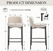 26 Inch Counter Height Bar Stools Set of 2, Modern Barstools, Beige