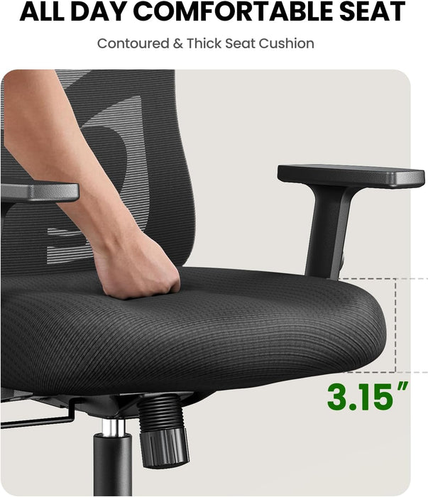 Ergonomic Office Chair with Lumbar Support and 2D Headrest