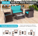 4 Piece Patio Furniture Sets, Wicker Conversation Set 4