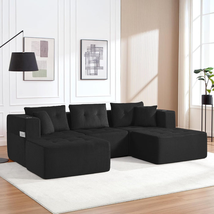 100Inch U Shaped Oversized Modular Sofa LuxuriousCorduroy