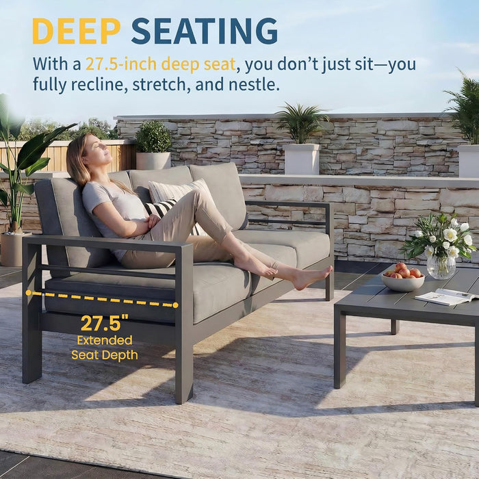 Aluminum Patio Furniture Set Oversized Patio Sectional Sofa for Seasons