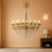 24-Light Antique Gold Crystal Chandelier, Extra Large Luxury Candle Chandelier Lighting Fixture for High Ceiling Foyer, Grand Entryway Living Room, Oversized D39 H64
