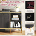 60" Fluted Buffet Cabinet with Storage, Modern Buffets & Sideboard with 2 Drawers, 4 Doors and Adjustable Shelves, Accent Cabinet for Kitchen, Living Room, Hallway, Black