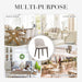 Upholstered Dining Chairs Set of 6, Modern Dining Room Chairs, Fabric Kitchen Chairs with Wood Legs, Beige