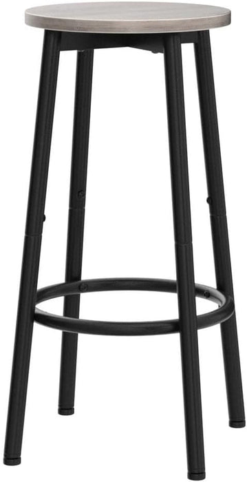 Bar Stools, Set of 2 Bar Chairs, Kitchen round Height Stools with Footrest, Breakfast Bar Stools, Sturdy Steel Frame, for Dining Room, Kitchen, Party, Easy Assembly, Greige BG03BY01