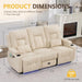 Power Loveseat Recliner Sofa with Middle Seat, Wall Hugger Dual Reclining 3 Seater RV Couch, Home Theater Seating with LED Lights, USB Ports, Power Outlets & Storage, Beige | Pet Friendly, Dual Reclining, Zero Gravity, Button Control