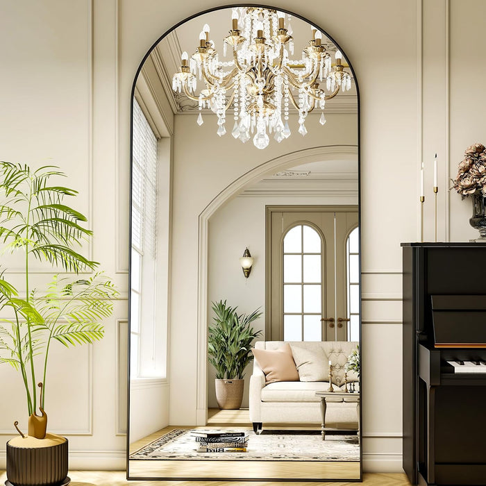 78"X38" Black Arch Full Length Mirror