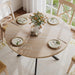 47.2 Inch round Dining Table for 4, Farmhouse Wood Kitchen Table, Circle Dinner Table for Kitchen & Dining Room, Natural Oak