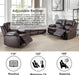 3PCS Recliner Sofa Set Vegan Leather Reclining Couch Set  Living Room Furniture Sets Manual Reclining Sofa Set with Cup Holders/Storage Console/Flip down Table for Home/Office (Brown, 3PCS Set)