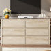 6 Drawer Dresser for Bedroom, Wood Chest of Drawers Handle Free, Large Modern Dresser Storage Cabinet for Living Room, Hallway Entryway