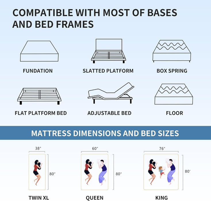 10 Inch Queen Mattress for Back Pain Relief & Cooling Sleep