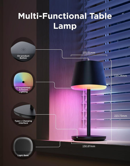 Rechargeable Cordless Table Lamp for Small Bedroom