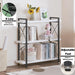 Bookshelf, 3-Tier Industrial Bookcase, Open Book Shelf, Freestanding Horizontal Bookshelves with Metal Frame
